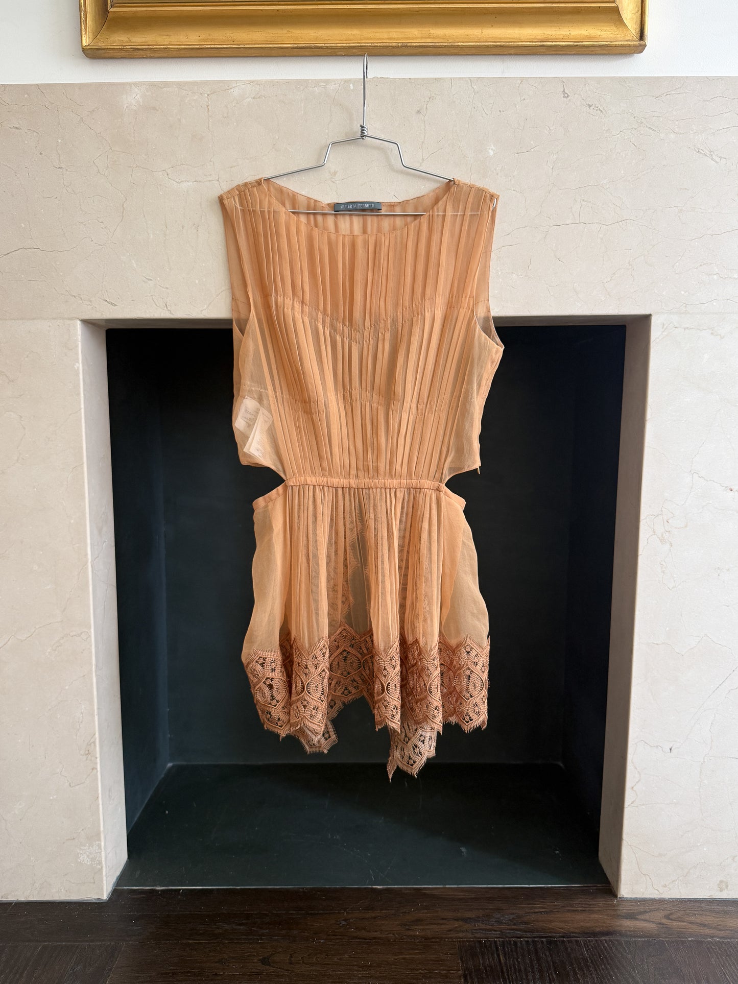 Alberta Ferretti Blush Pleated Top