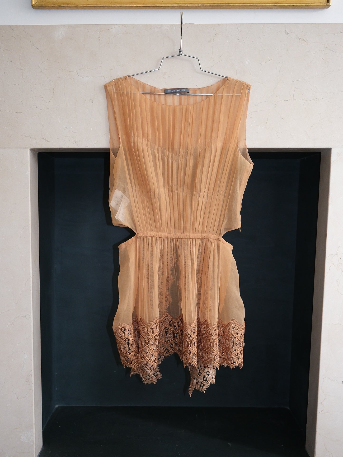 Alberta Ferretti Blush Pleated Top