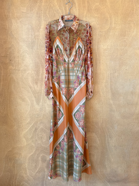 Alberta Ferretti Floral Scarf-Print Dress