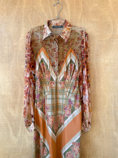 Alberta Ferretti Floral Scarf-Print Dress