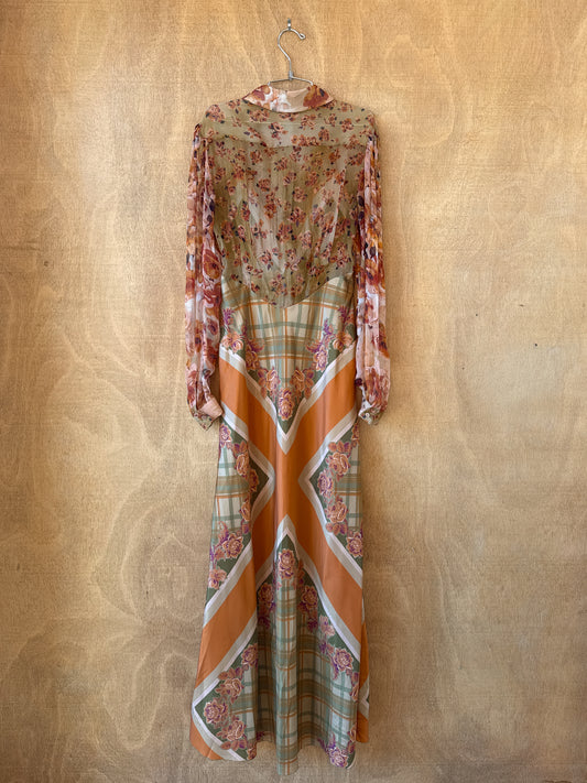 Alberta Ferretti Floral Scarf-Print Dress