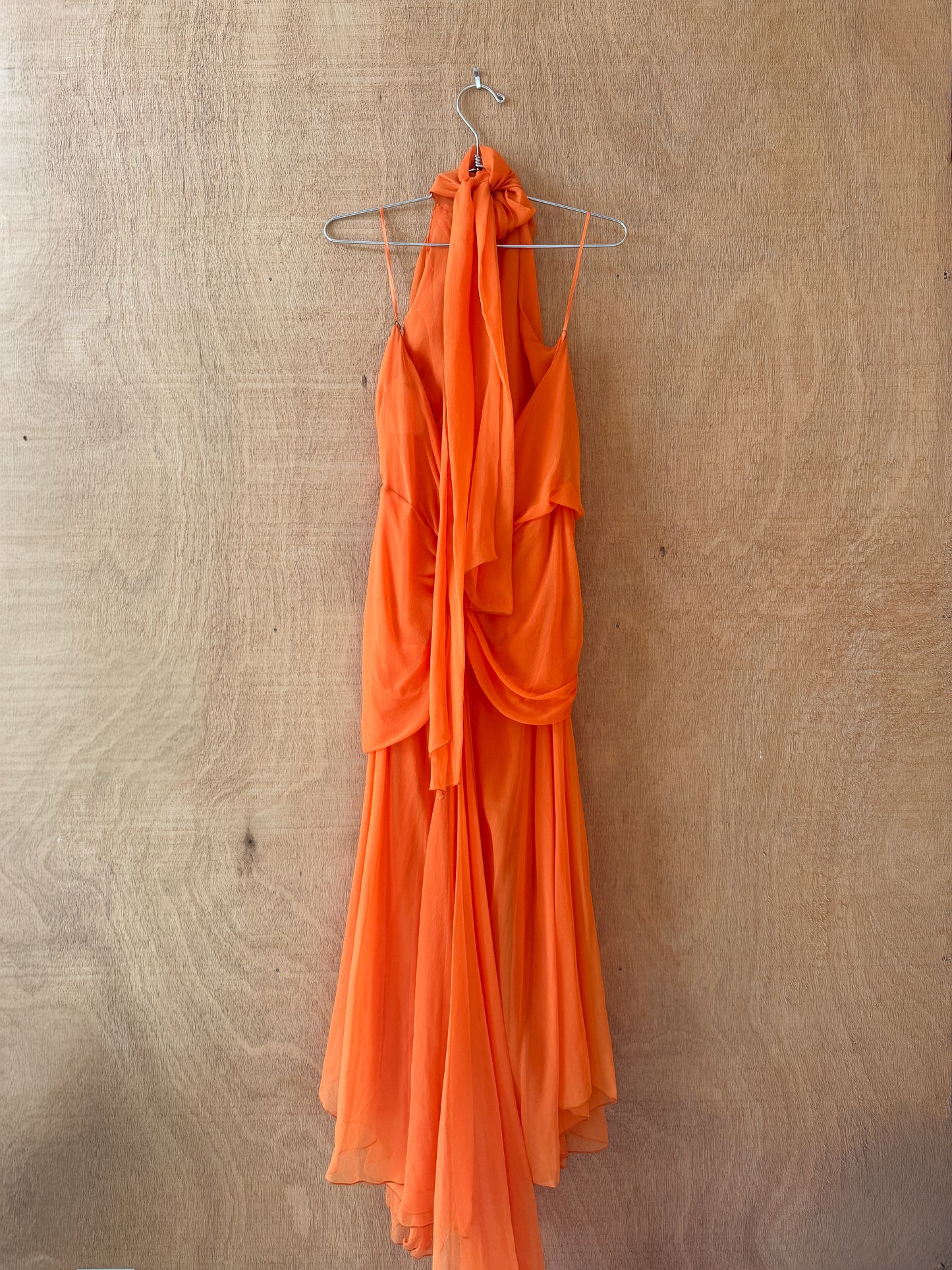 Alberta Ferretti Chiffon Halter Dress