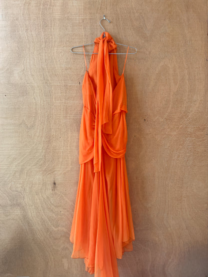 Alberta Ferretti Chiffon Halter Dress