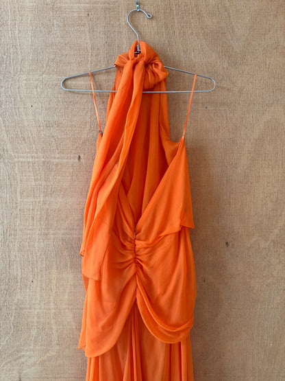 Alberta Ferretti Chiffon Halter Dress