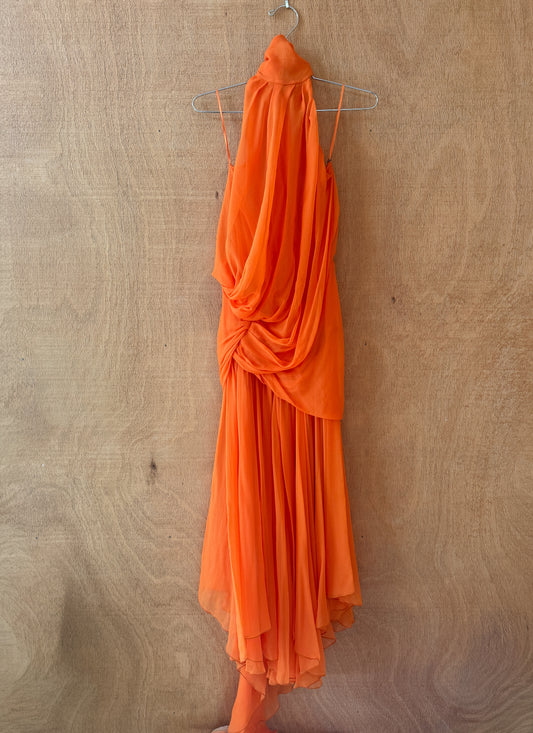 Alberta Ferretti Chiffon Halter Dress
