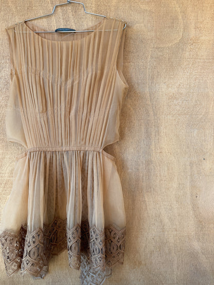 Alberta Ferretti Blush Pleated Top