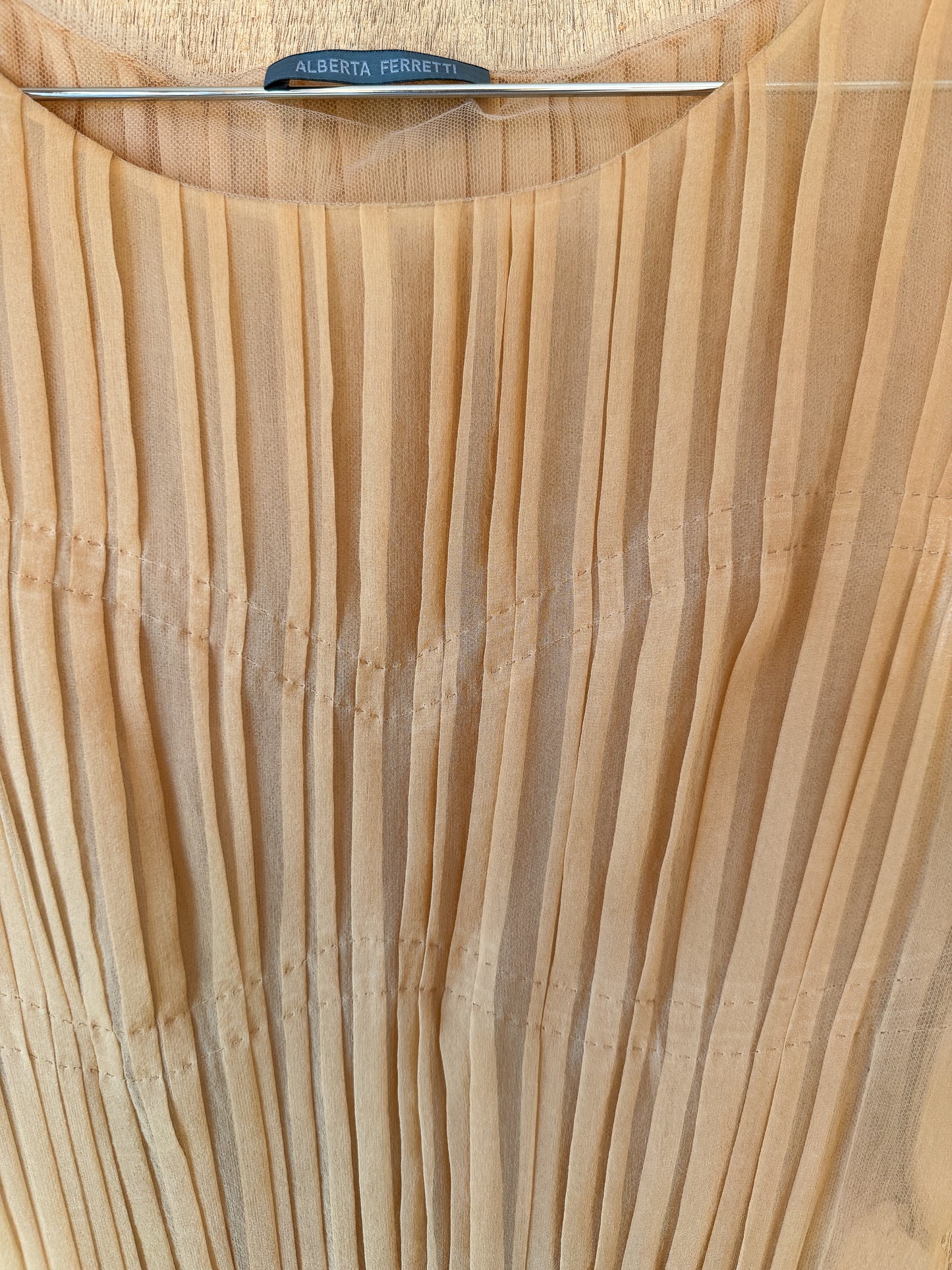 Alberta Ferretti Blush Pleated Top