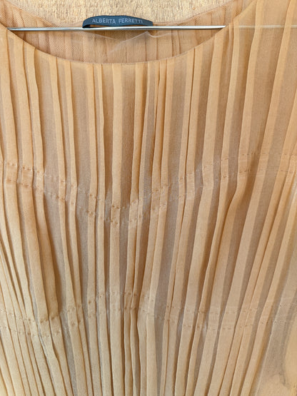 Alberta Ferretti Blush Pleated Top