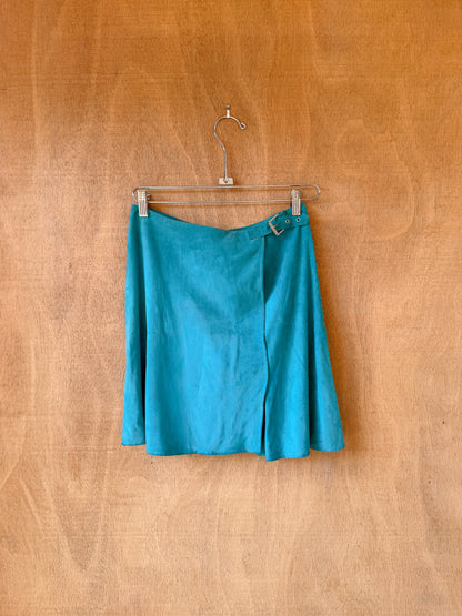 Blumarine Suede Turquoise Skirt