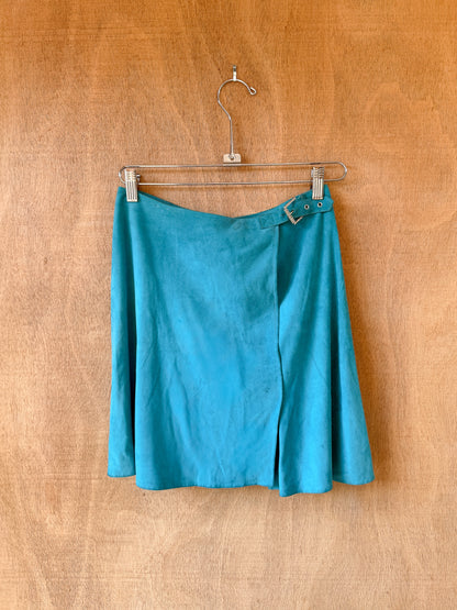 Blumarine Suede Turquoise Skirt