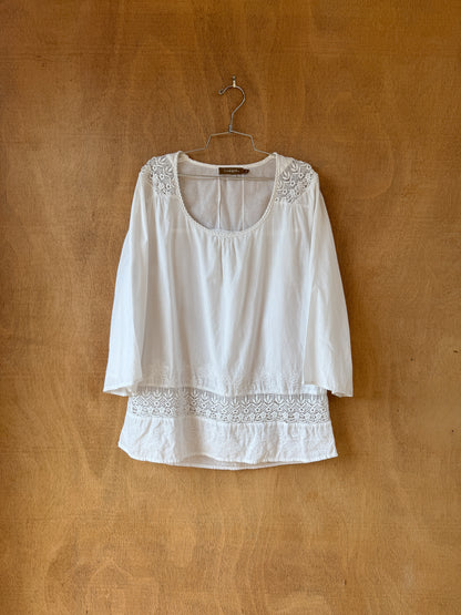 Scoop Neck Cotton Blouse