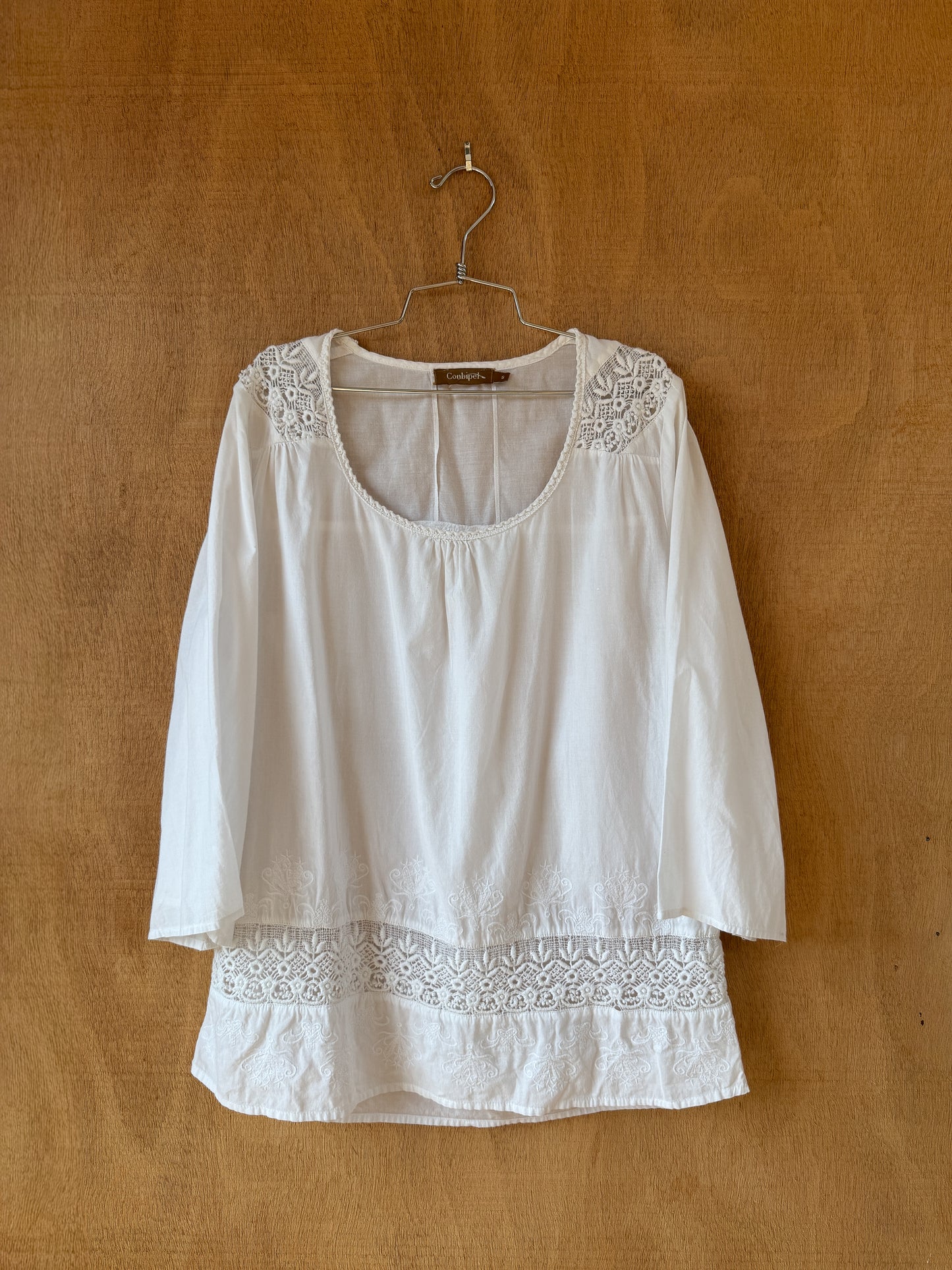Scoop Neck Cotton Blouse
