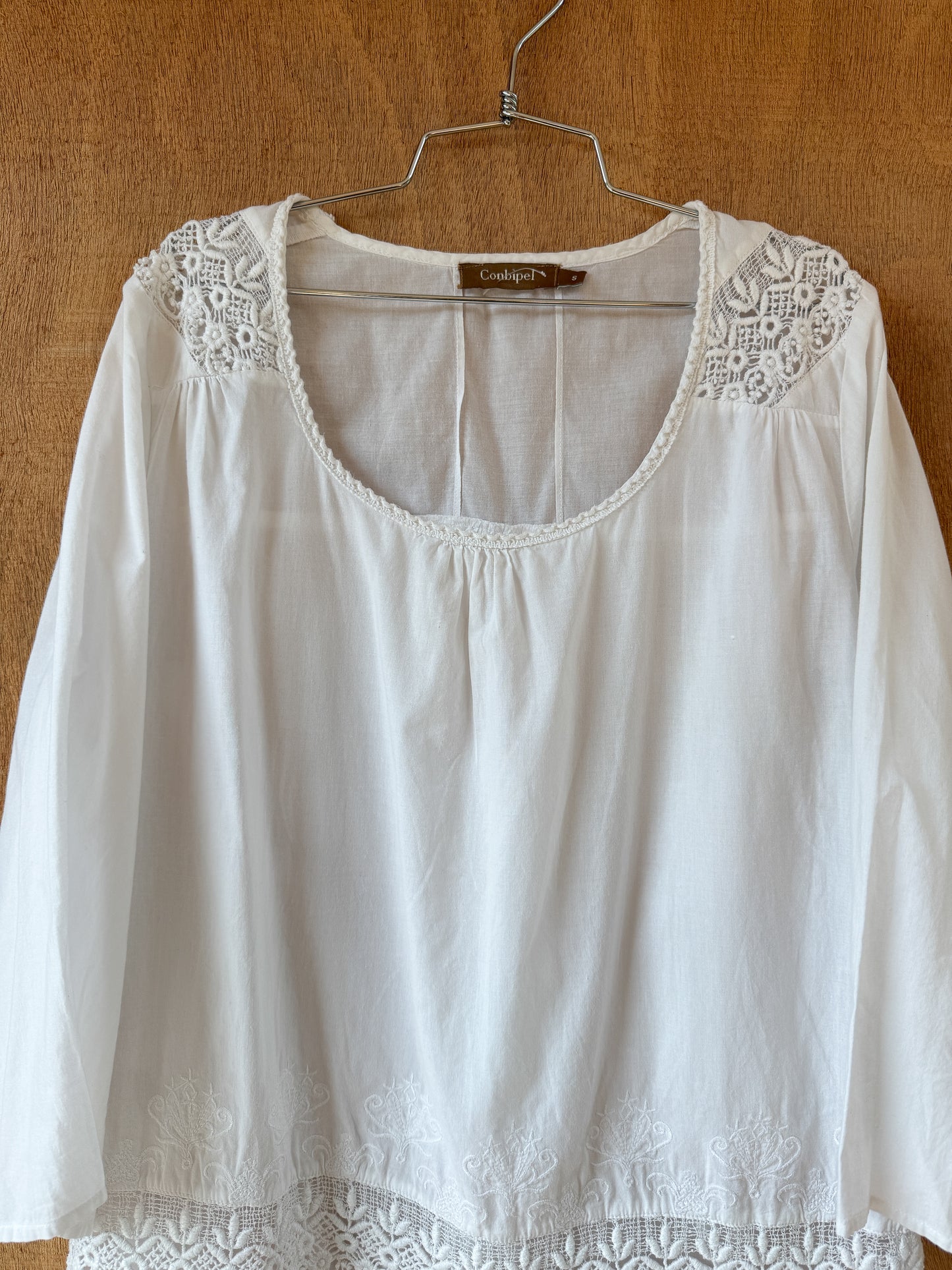 Scoop Neck Cotton Blouse
