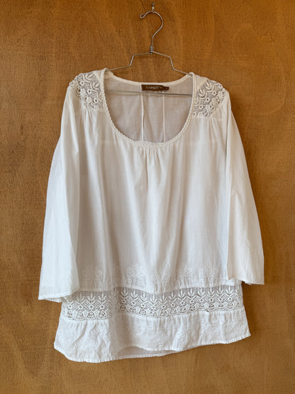 Scoop Neck Cotton Blouse