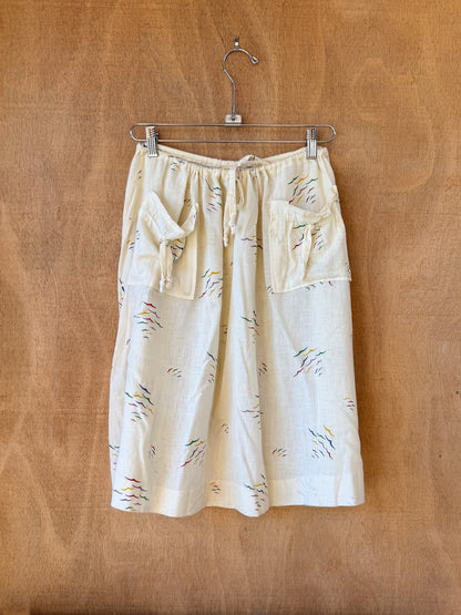 Drawstring Cotton Skirt