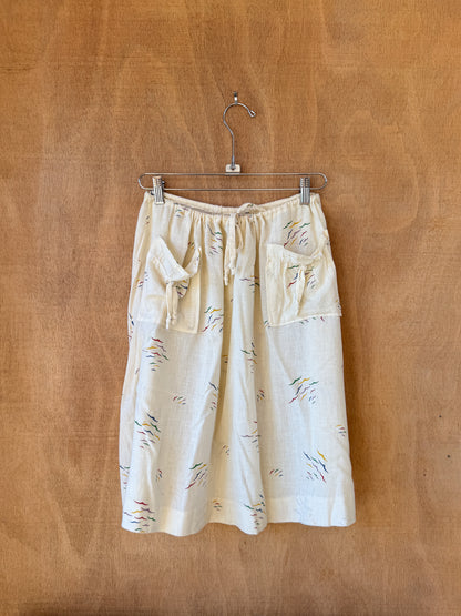 Drawstring Cotton Skirt