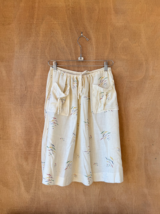 Drawstring Cotton Skirt