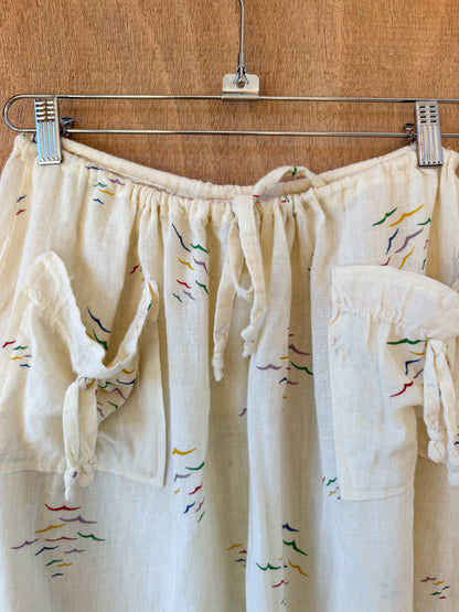 Drawstring Cotton Skirt