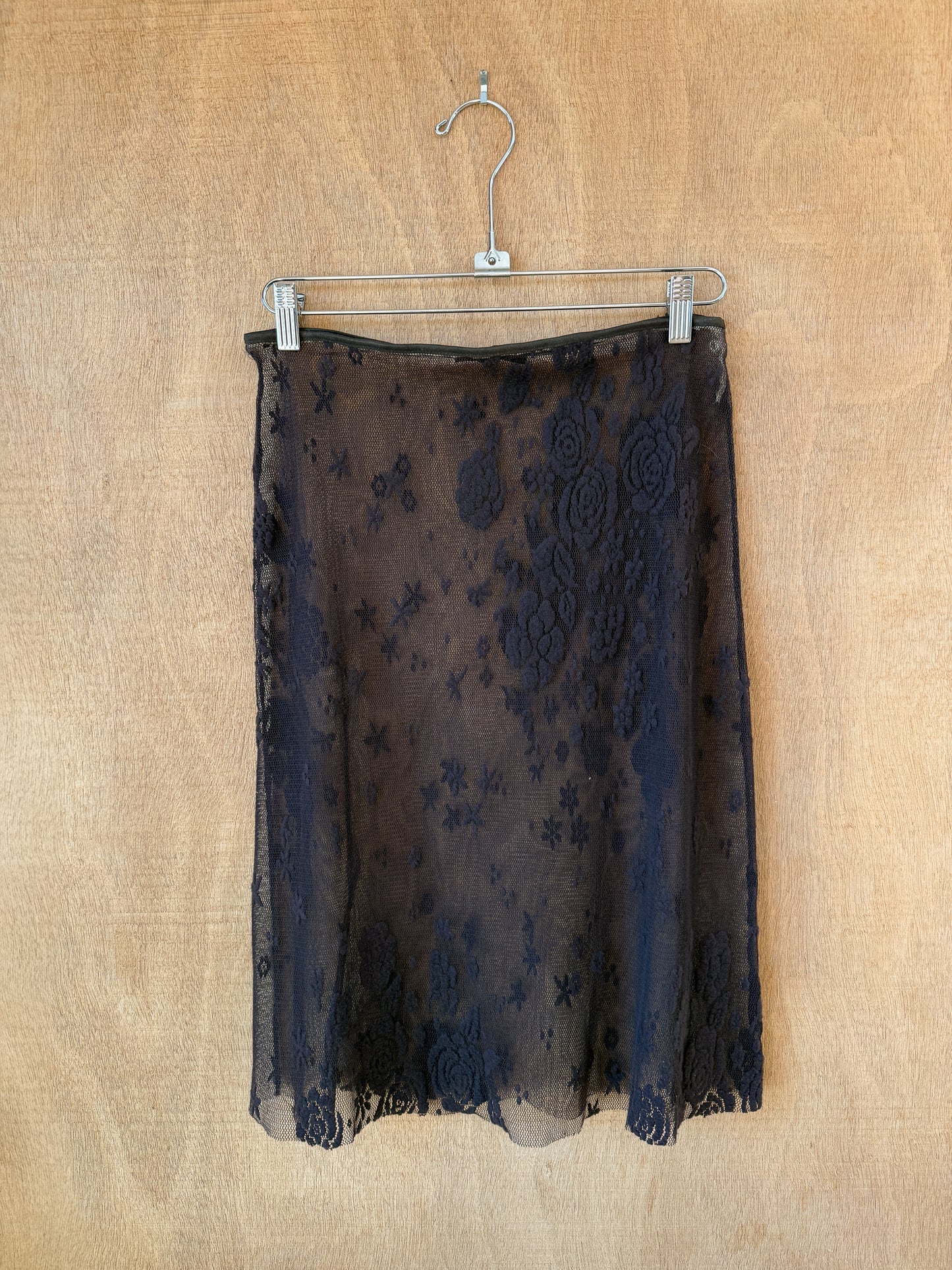Sheer Floral Mesh Skirt