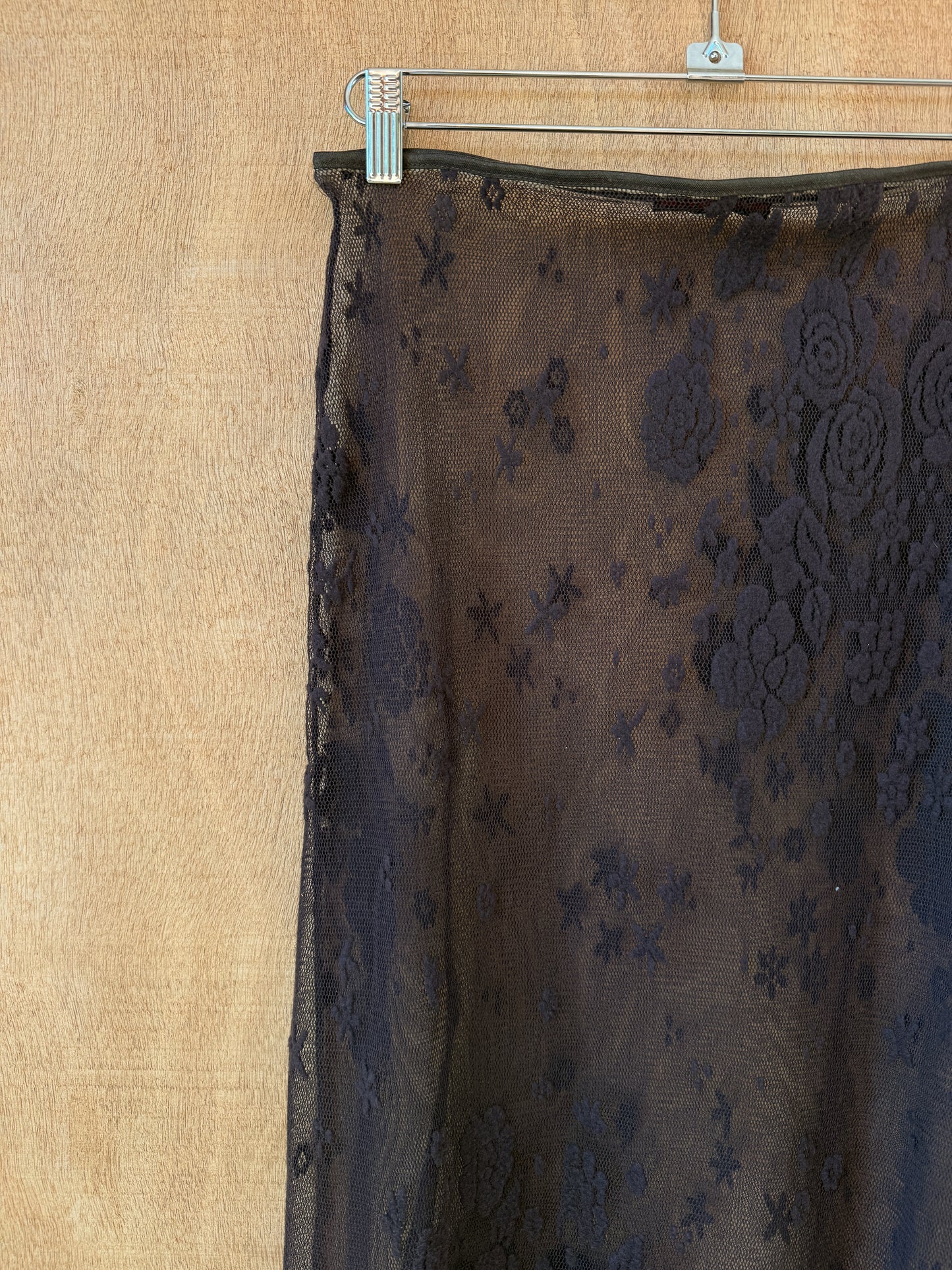 Sheer Floral Mesh Skirt