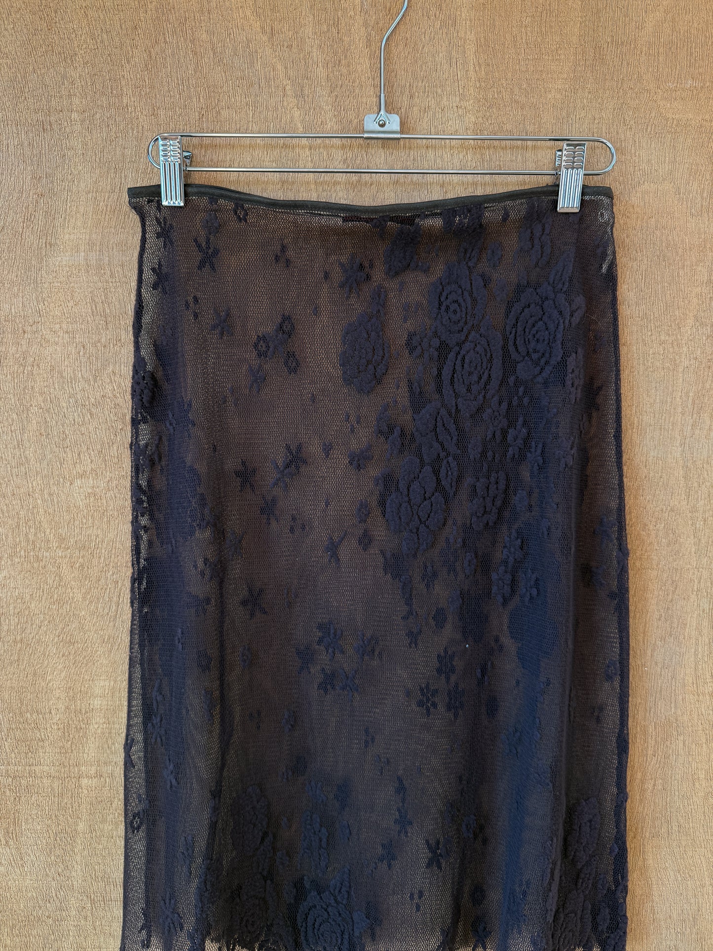 Sheer Floral Mesh Skirt