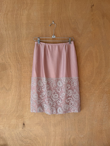 Dusty Rose Silk Skirt