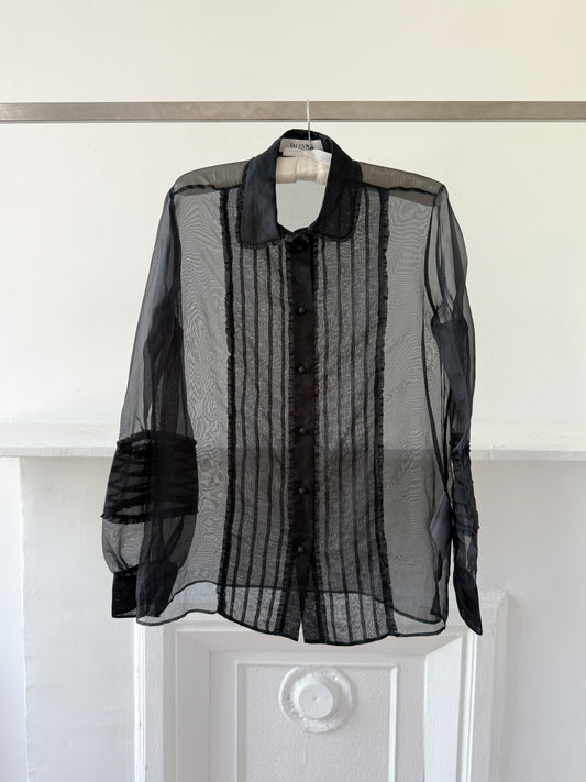 Valentino 2010s Sheer Silk Organza Blouse