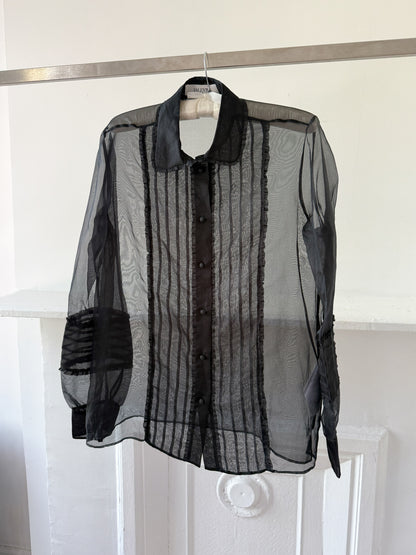 Valentino 2010s Sheer Silk Organza Blouse