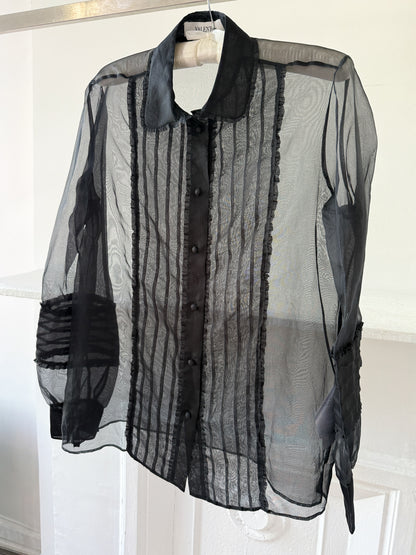 Valentino 2010s Sheer Silk Organza Blouse