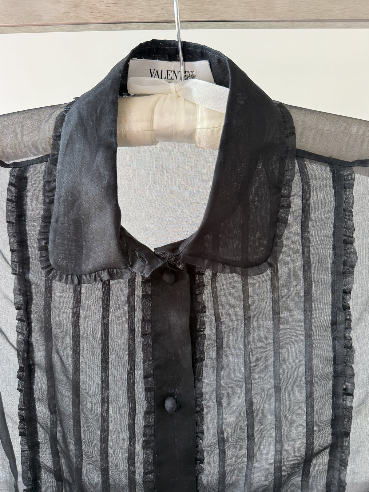 Valentino 2010s Sheer Silk Organza Blouse