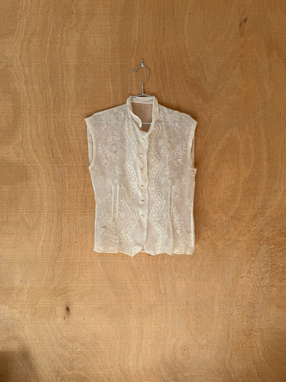 Antique Sheer Lace Blouse