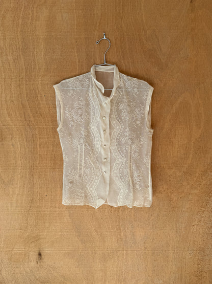 Antique Sheer Lace Blouse