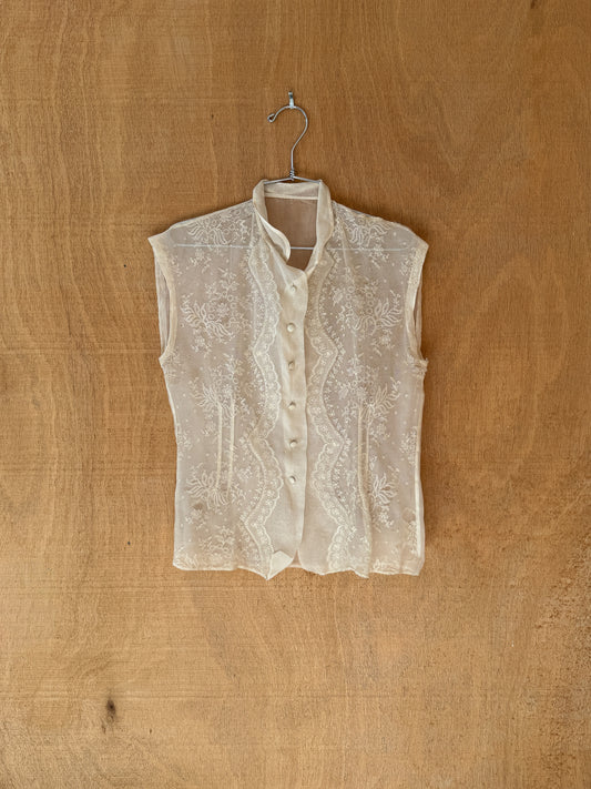 Antique Sheer Lace Blouse