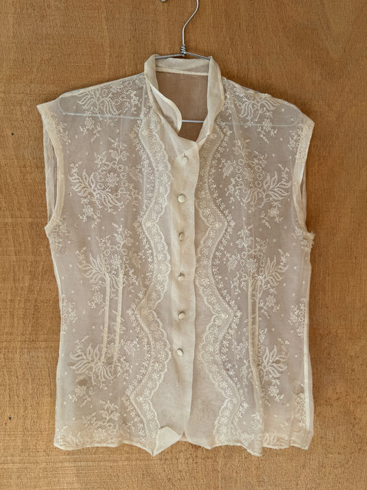 Antique Sheer Lace Blouse